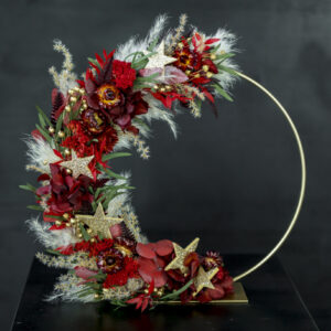 Flower Hoop auf Metallfuß "gold 'n red xmas"