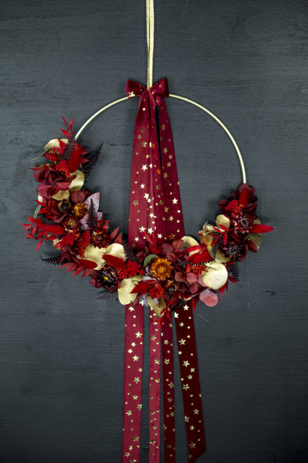 Türkranz / Flower Hoop "red velvet xmas"
