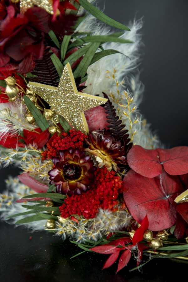 Flower Hoop auf Metallfuß "gold 'n red xmas" – Bild 2
