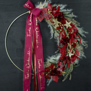 Türkranz / Flower Hoop "gold 'n red xmas"