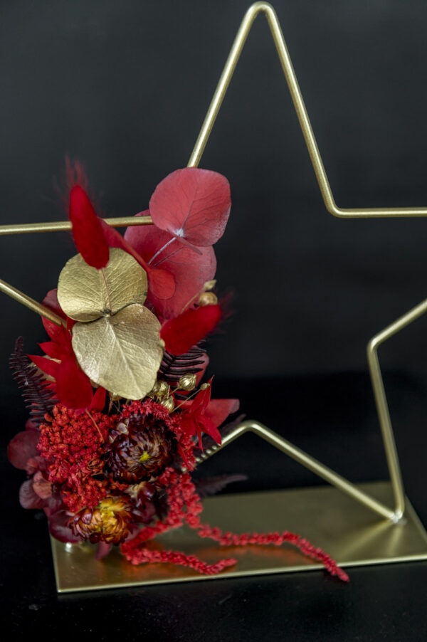 Metallstern mit Trockenblumen "red velvet xmas" – Bild 2