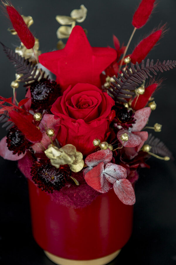 Trockenblumengesteck "red velvet xmas" – Bild 2