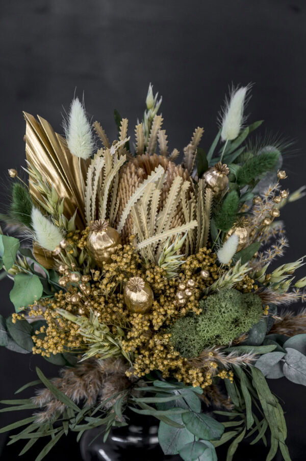 Trockenblumenstrauß "gold 'n green xmas" – Bild 2