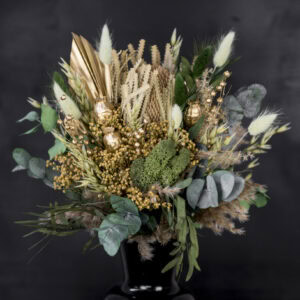 Trockenblumenstrauß "gold 'n green xmas"