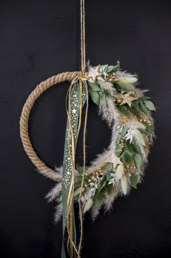 Türkranz / Flower Hoop "green xmas"