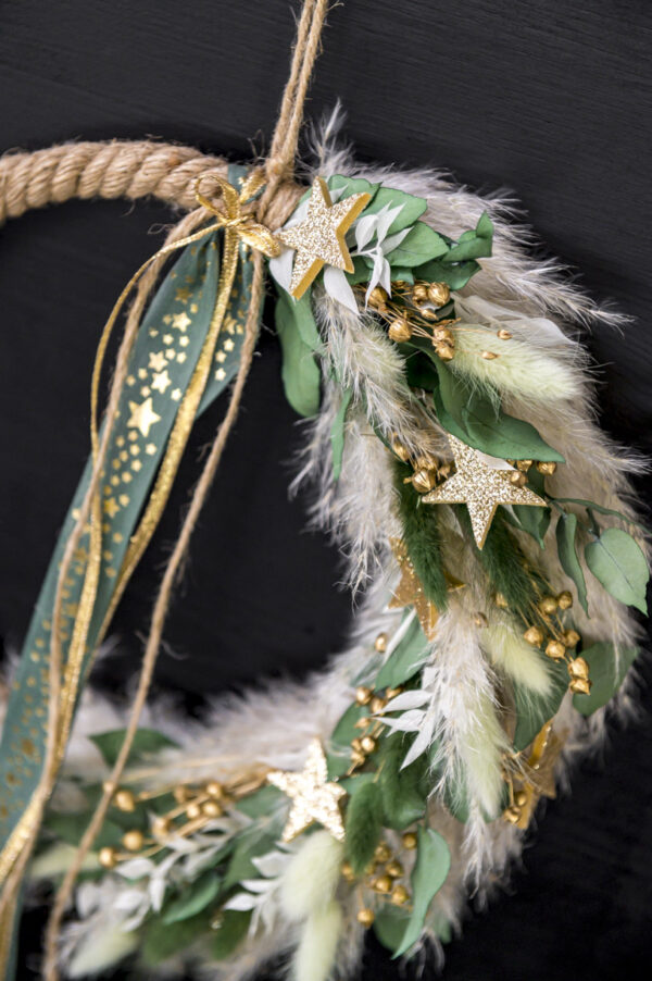 Türkranz / Flower Hoop "green xmas" – Bild 2