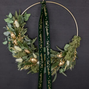Türkranz / Flower Hoop "gold 'n green xmas"