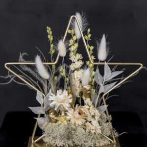 Metallstern mit Trockenblumen "gold'n xmas"
