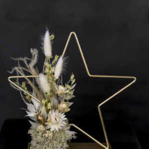 Metallstern mit Trockenblumen "golden xmas - subtle"