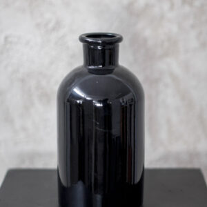 schwarze Flaschenvase für Trockenblumen