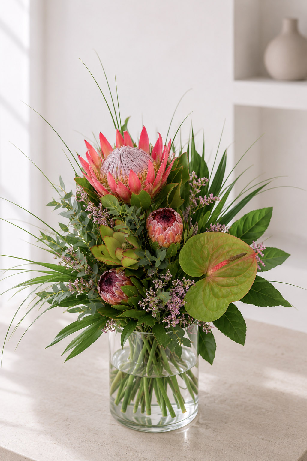 Trockenblumen - Trockenblumenstrauß - Pampasgras - Exotischer Blumenstrauß