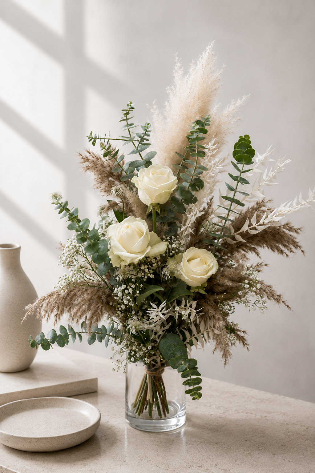 Trockenblumen - Trockenblumenstrauß - Pampasgras - Blumenstrauß "Frischer Wind"