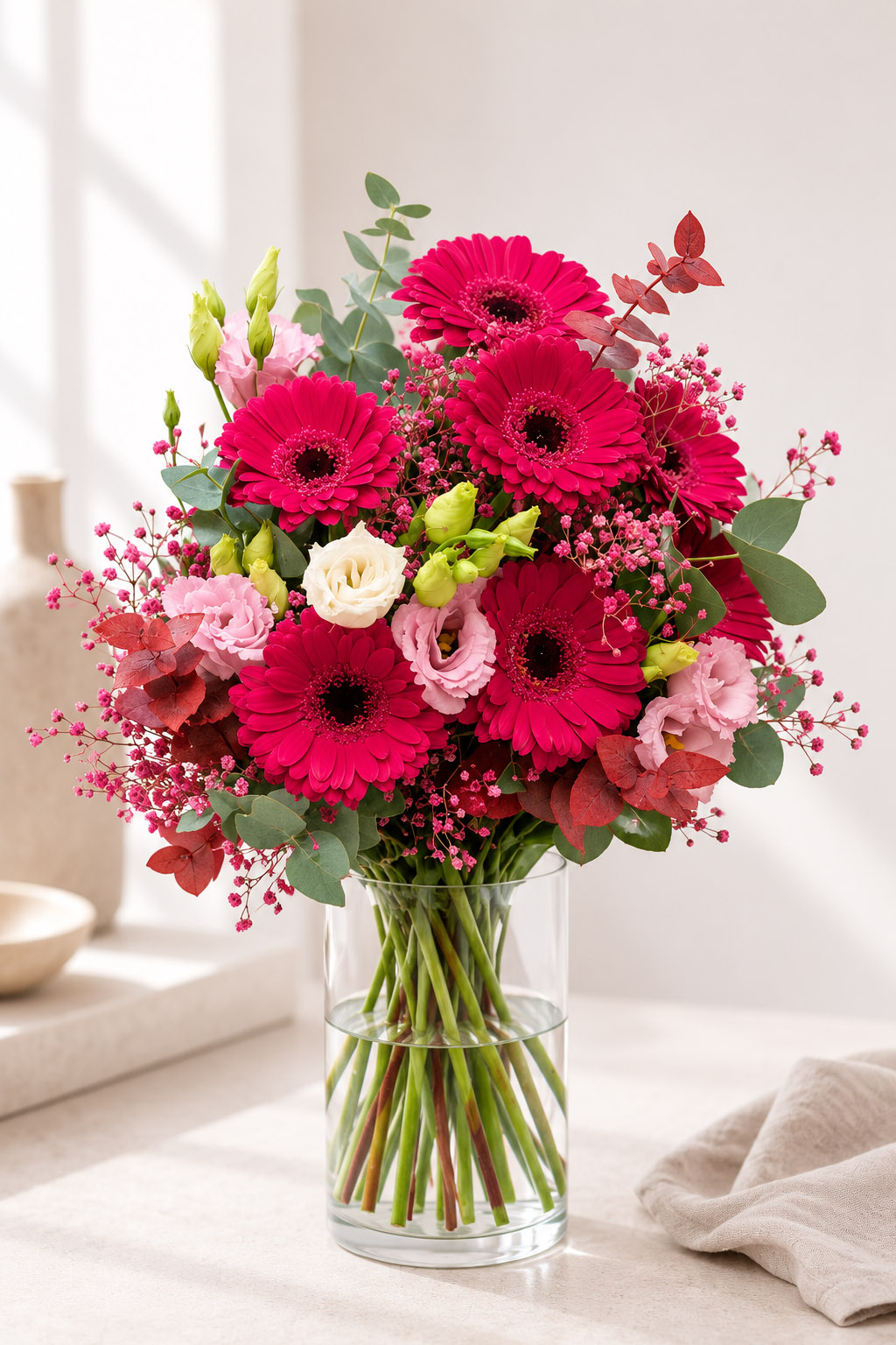 Trockenblumen - Trockenblumenstrauß - Pampasgras - Blumenstrauß "Liebe ohne Dornen"