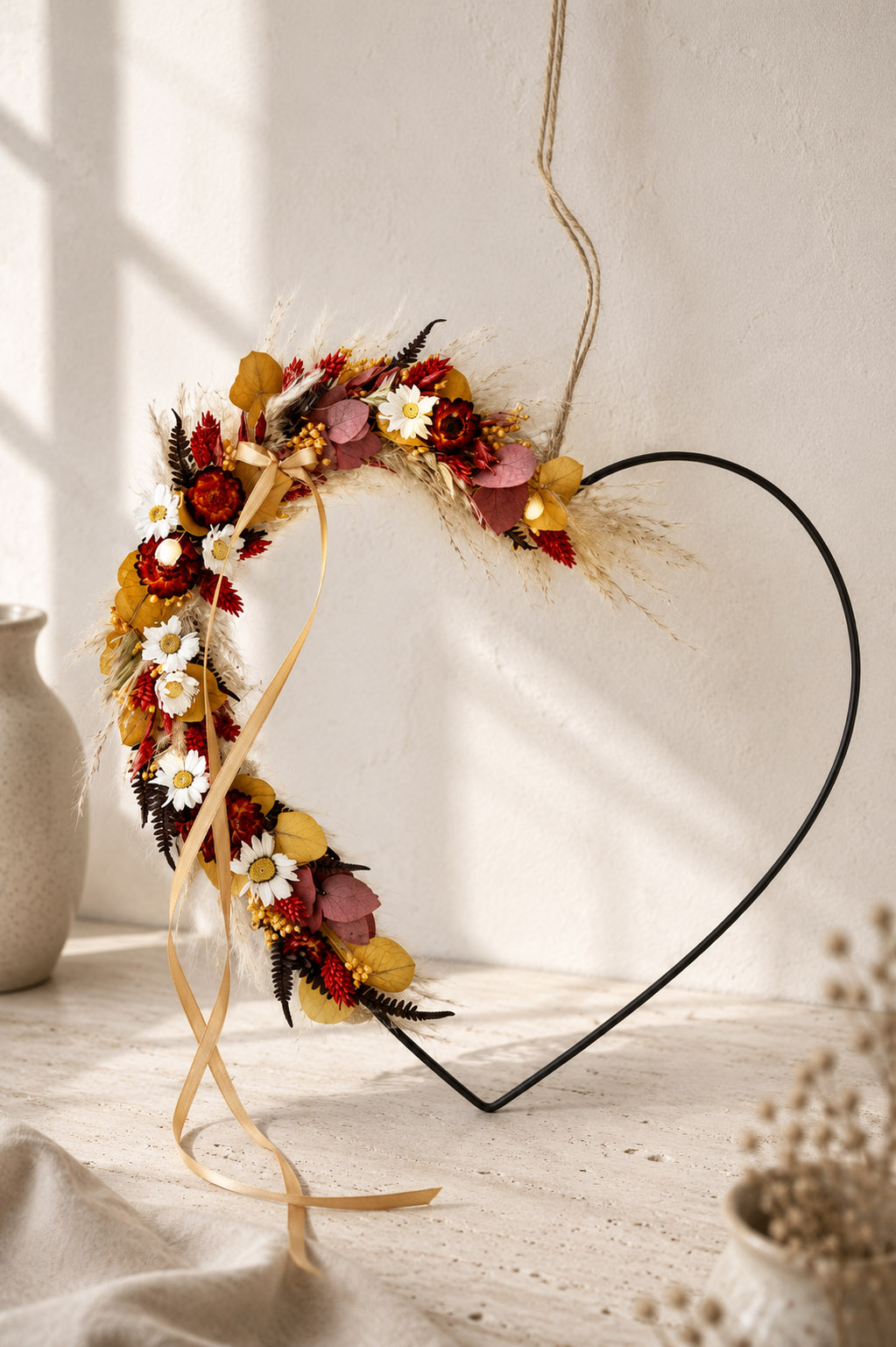 Trockenblumen - Trockenblumenstrauß - Pampasgras - Flower Heart "Harvest"