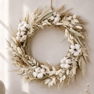 Trockenblumenkranz "dried natural cotton"