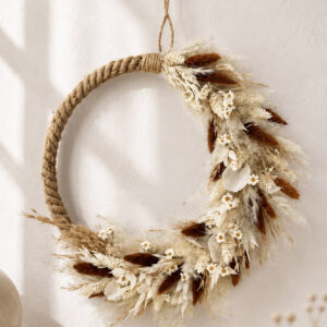 Flower Hoop "white meets brown"