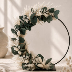 Flower Hoop auf Metallfuß "pampas meets euka"